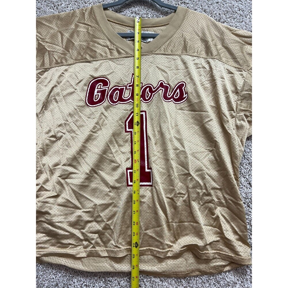 Vintage Florida Gators #1 Jersey Powers Brand Cropped Gold Red Football Shirt XL - Picture 3 of 7